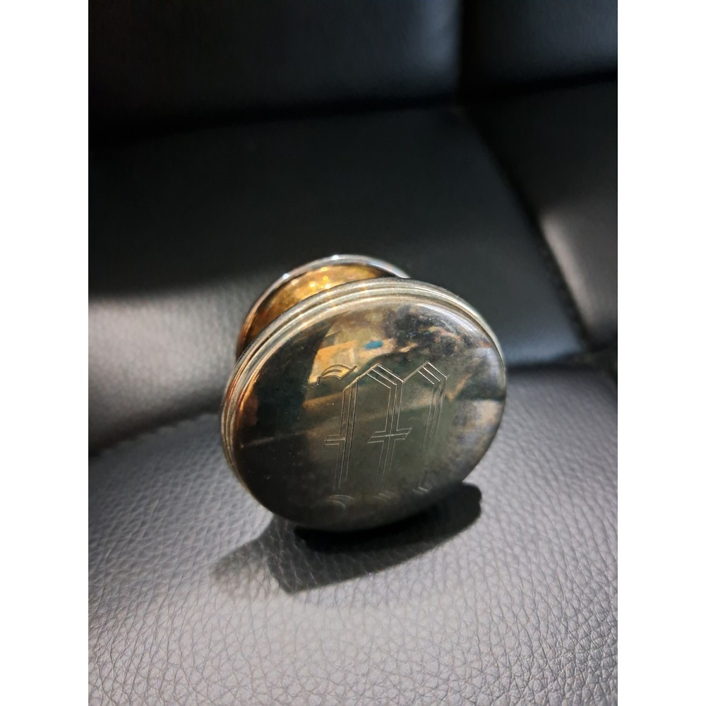Vintage‎ Silver Plate Bottle Stopper - Monogrammed GMR - Hotel Silver